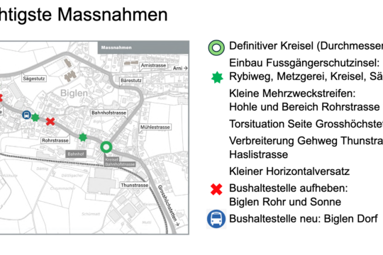 Biglen Rohrstrasse Massnahmen