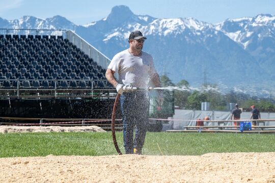 Bild Aufbau Emmentalisches Schwingfest Oberdiessbach