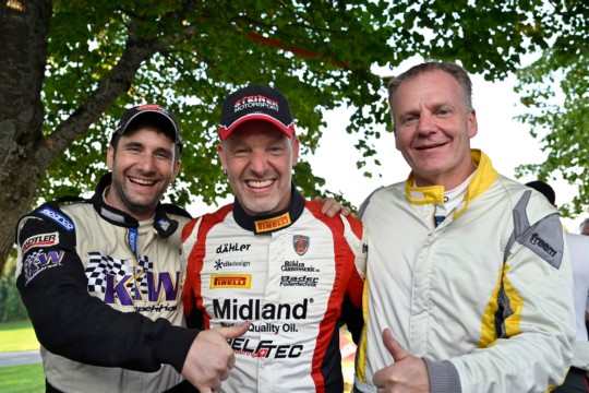 Bergrennen Gurnigel 2023, Stephan Burri, Marcel Steiner und Bruno Sawatzki©Jürg Kaufmann