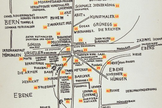 Konolfingerplan gezeichnet von Friedrich Dürrenmatt