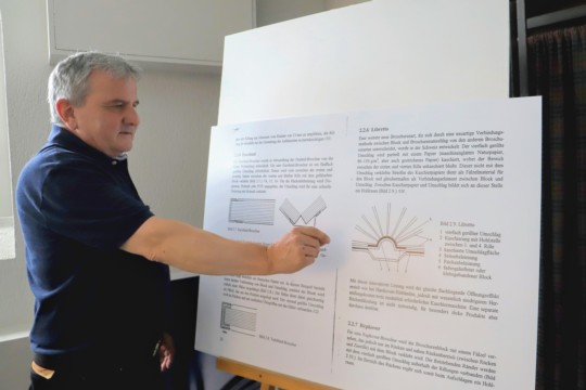 Christoph Zürcher präsentiert seine Miterfindung Libretto