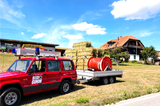 Bild Scheune fing Feuer