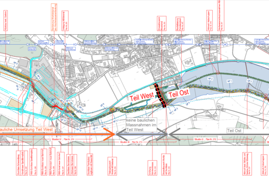 Wasserbauplan Teil West und Teil Ost