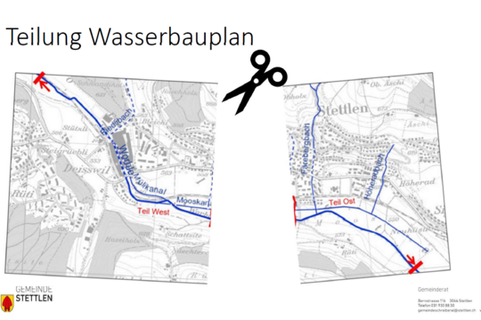 Wasserbauplan Trennung West und Ost