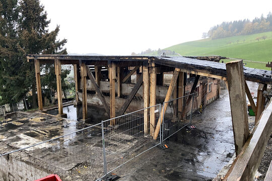Bild Bauernhausbrand Biglen: War die Tiefkühltruhe schuld?
