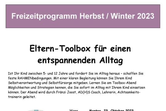 Flyer Eltern-Toolbox 2023