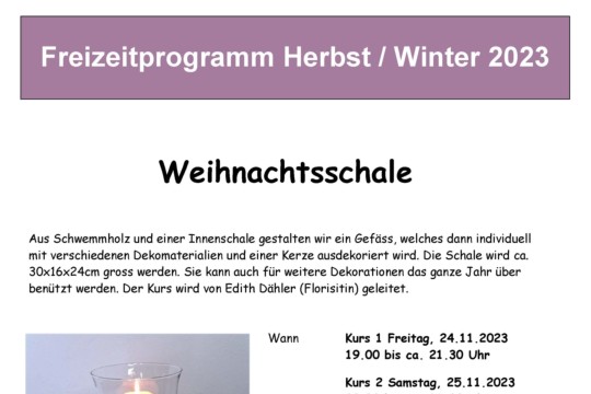 Flyer Weihnachtsschale 2023
